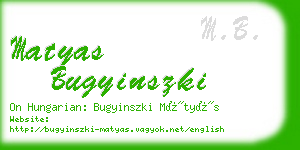 matyas bugyinszki business card